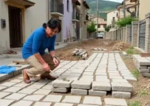 pavimentação em pedra tosca